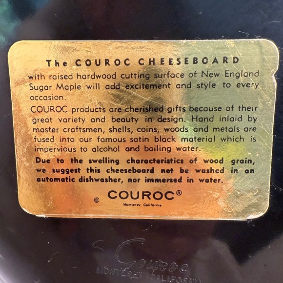 Couroc Vintage MCM Cheese Board Dancing Frogs Inlay Tray‎ Barware - Picture 4 of 4